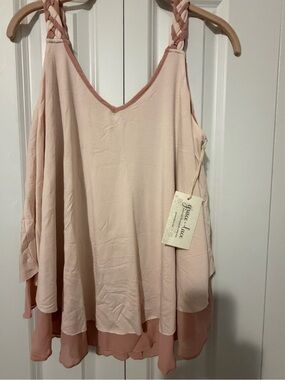 Grace & Lace Blush Braided-Strap Layered Tunic